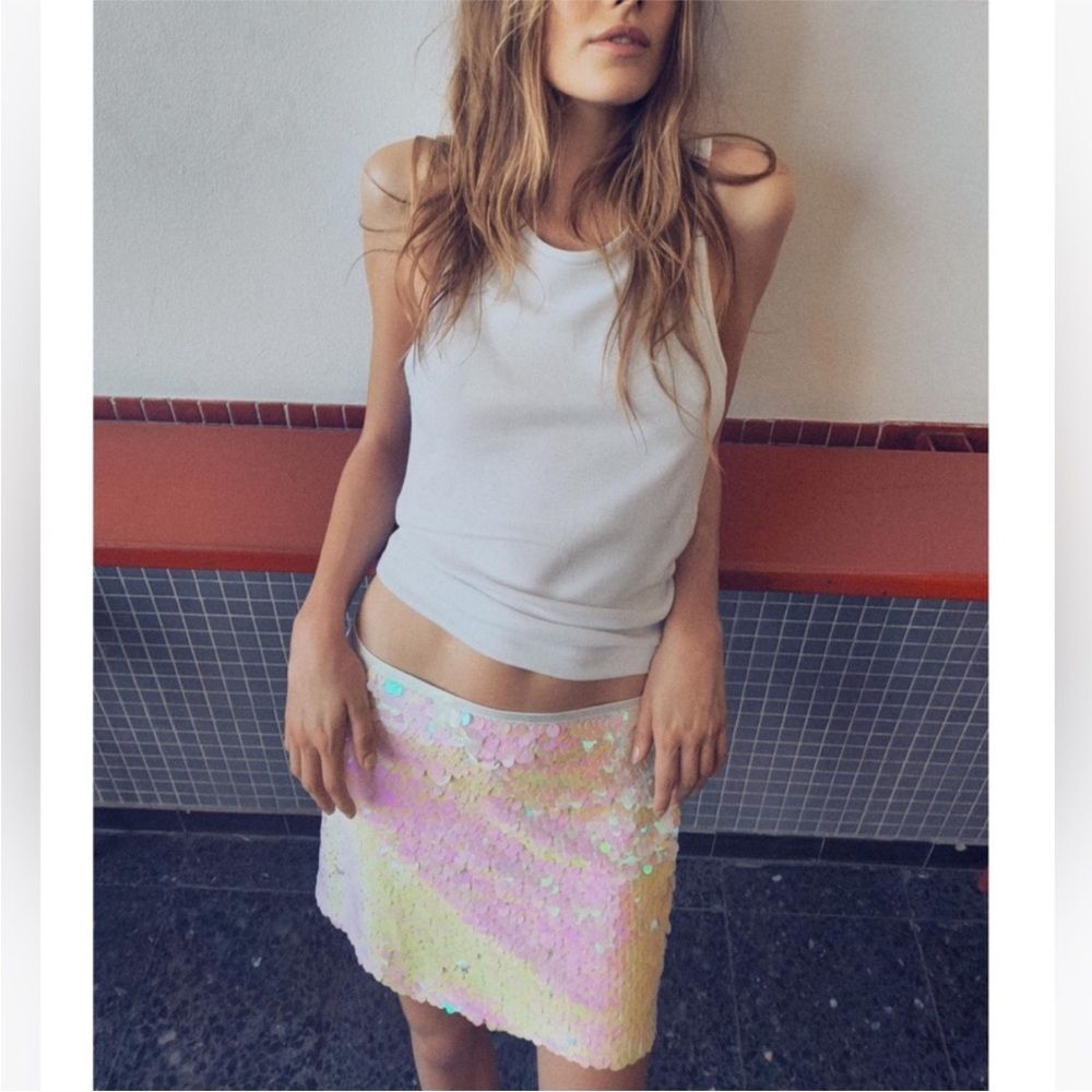 Zara SEQUIN MINI SKIRT